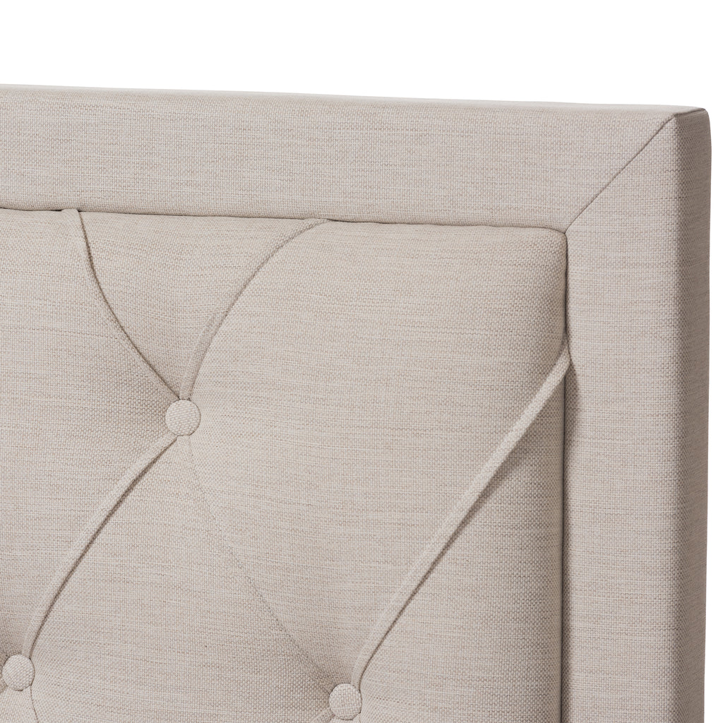 Aurelie Modern and Contemporary Light Beige Fabric Upholstered