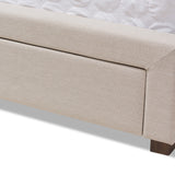 Baxton Studio Aurelie Modern and Contemporary Light Beige Fabric Upholstered King Size Storage Bed