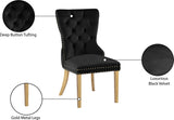 Carmen Velvet / Engineered Wood / Metal / Foam Contemporary Black Velvet Dining Chairs - 21.5" W x 27" D x 39.5" H