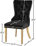 Carmen Velvet / Engineered Wood / Metal / Foam Contemporary Black Velvet Dining Chairs - 21.5" W x 27" D x 39.5" H