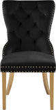 Carmen Velvet / Engineered Wood / Metal / Foam Contemporary Black Velvet Dining Chairs - 21.5" W x 27" D x 39.5" H