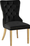 Carmen Velvet / Engineered Wood / Metal / Foam Contemporary Black Velvet Dining Chairs - 21.5" W x 27" D x 39.5" H