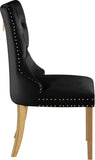 Carmen Velvet / Engineered Wood / Metal / Foam Contemporary Black Velvet Dining Chairs - 21.5" W x 27" D x 39.5" H