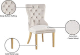 Carmen Velvet / Engineered Wood / Metal / Foam Contemporary Cream Velvet Dining Chairs - 21.5" W x 27" D x 39.5" H