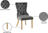 Carmen Velvet / Engineered Wood / Metal / Foam Contemporary Grey Velvet Dining Chairs - 21.5" W x 27" D x 39.5" H