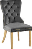 Carmen Velvet / Engineered Wood / Metal / Foam Contemporary Grey Velvet Dining Chairs - 21.5" W x 27" D x 39.5" H