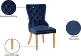 Carmen Velvet / Engineered Wood / Metal / Foam Contemporary Navy Velvet Dining Chairs - 21.5" W x 27" D x 39.5" H