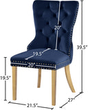 Carmen Velvet / Engineered Wood / Metal / Foam Contemporary Navy Velvet Dining Chairs - 21.5" W x 27" D x 39.5" H