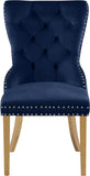 Carmen Velvet / Engineered Wood / Metal / Foam Contemporary Navy Velvet Dining Chairs - 21.5" W x 27" D x 39.5" H