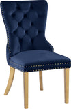 Carmen Velvet / Engineered Wood / Metal / Foam Contemporary Navy Velvet Dining Chairs - 21.5" W x 27" D x 39.5" H