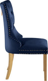 Carmen Velvet / Engineered Wood / Metal / Foam Contemporary Navy Velvet Dining Chairs - 21.5" W x 27" D x 39.5" H