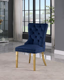 Carmen Velvet / Engineered Wood / Metal / Foam Contemporary Navy Velvet Dining Chairs - 21.5" W x 27" D x 39.5" H