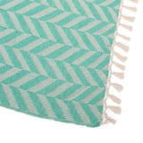 Bervy Hand-Loomed Throw Blanket, Teal and Natural Noble House