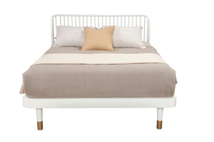 Alpine Furniture Madelyn Queen Slat Back Platform Bed 2010-61Q White Mahogany Solids & Veneer 64.5 x 84.5 x 43.5