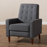 Baxton Studio Mathias Mid-century Modern Grey Fabric Upholstered Lounge Chair