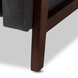 Baxton Studio Halstein Mid-century Modern Grey Fabric Upholstered Lounge Chair