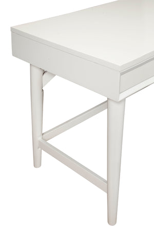 Alpine Furniture Flynn Large Desk, White 966-W-66 White Mahogany Solids & Okoume Veneer 52 x 24 x 30.5