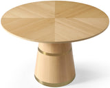 Hans Oak Veneer / Engineered Wood / Metal Contemporary White Oak Dining Table - 47.5" W x 47.5" D x 31" H