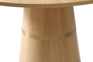 Hans Oak Veneer / Engineered Wood / Metal Contemporary White Oak Dining Table - 47.5" W x 47.5" D x 31" H