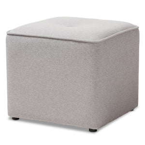 Baxton Studio Corinne Modern and Contemporary Light Grey Fabric Upholstered Ottoman