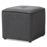 Baxton Studio Corinne Modern and Contemporary Dark Grey Fabric Upholstered Ottoman