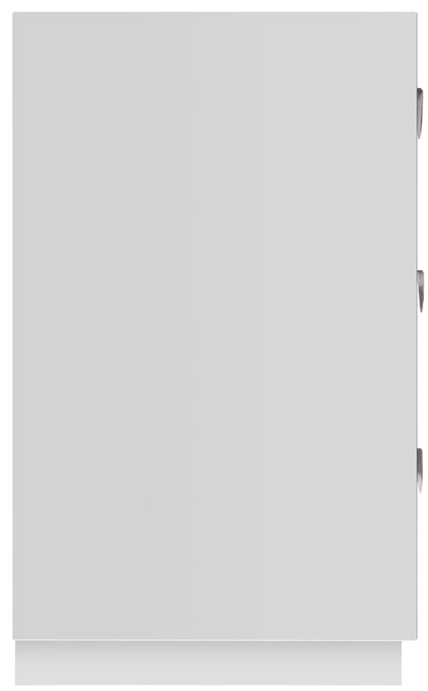 Cane Natural Cane / Engineered Wood / Steel Mid Century White Dresser - 60" W x 18" D x 30" H