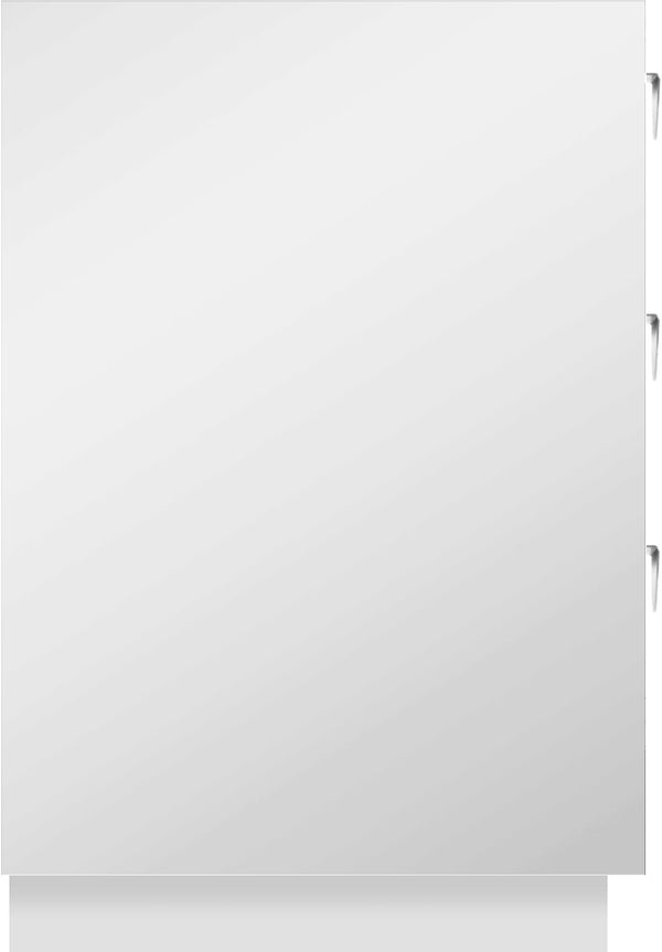 Cane Natural Cane / Engineered Wood / Steel Mid Century White Night Stand - 24" W x 16" D x 24" H