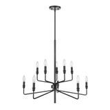 Saginaw 34'' Wide 10-Light Chandelier - Matte Black