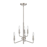 Saginaw 18'' Wide 6-Light Chandelier - Satin Nickel