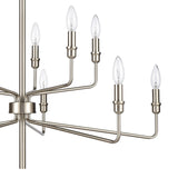 Saginaw 34'' Wide 10-Light Chandelier - Satin Nickel