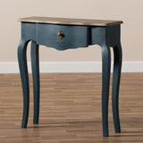 Baxton Studio Mazarine Classic and Provincial Blue Spruce Finished Console Table