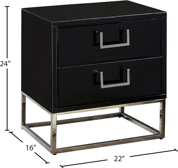 Nova Engineered Wood / Stainless Steel Contemporary Black Side Table - 22" W x 16" D x 24" H