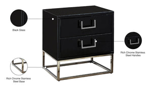 Nova Engineered Wood / Stainless Steel Contemporary Black Side Table - 22" W x 16" D x 24" H