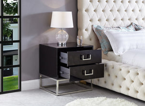 Nova Engineered Wood / Stainless Steel Contemporary Black Side Table - 22" W x 16" D x 24" H