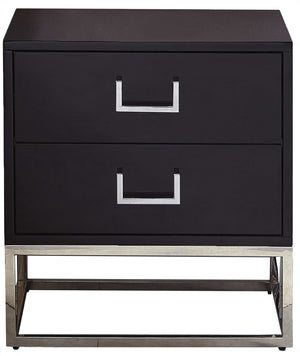 Nova Engineered Wood / Stainless Steel Contemporary Black Side Table - 22" W x 16" D x 24" H
