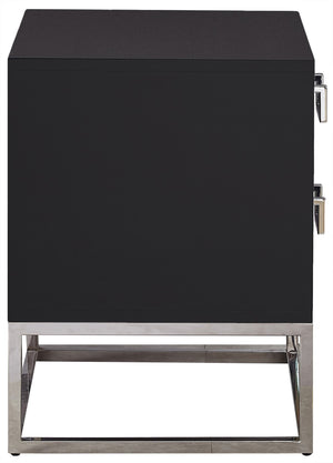 Nova Engineered Wood / Stainless Steel Contemporary Black Side Table - 22" W x 16" D x 24" H