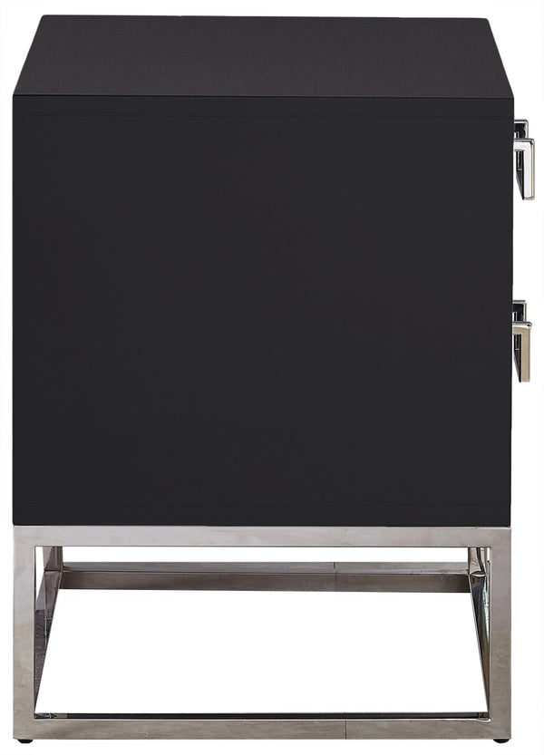 Nova Engineered Wood / Stainless Steel Contemporary Black Side Table - 22" W x 16" D x 24" H