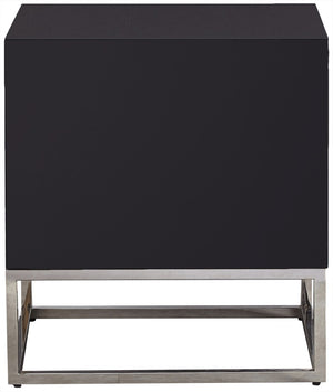 Nova Engineered Wood / Stainless Steel Contemporary Black Side Table - 22" W x 16" D x 24" H