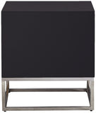 Nova Engineered Wood / Stainless Steel Contemporary Black Side Table - 22" W x 16" D x 24" H