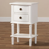 Baxton Studio Audrey Country Cottage Farmhouse White Finished 2-Drawer Nightstand