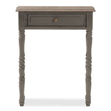 Baxton Studio Noemie Country Cottage Farmhouse Brown Finished 1-Drawer Console Table