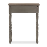 Baxton Studio Noemie Country Cottage Farmhouse Brown Finished 1-Drawer Console Table