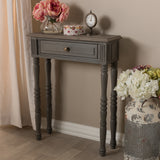 Baxton Studio Noemie Country Cottage Farmhouse Brown Finished 1-Drawer Console Table