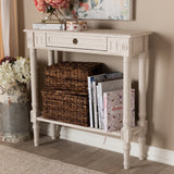 Baxton Studio Ariella Country Cottage Farmhouse Whitewashed 1-Drawer Console Table