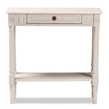 Baxton Studio Ariella Country Cottage Farmhouse Whitewashed 1-Drawer Console Table