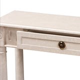 Baxton Studio Ariella Country Cottage Farmhouse Whitewashed 1-Drawer Console Table