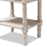 Baxton Studio Lenore Country Cottage Farmhouse Whitewashed 2-Drawer Nightstand