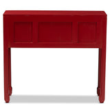 Baxton Studio Melodie Classic and Antique Red Finished Wood Bronze Finished Accents 6-Drawer Console Table