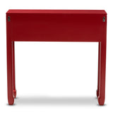 Baxton Studio Pomme Classic and Antique Red Finished Wood Bronze Finished Accents 6-Drawer Console Table