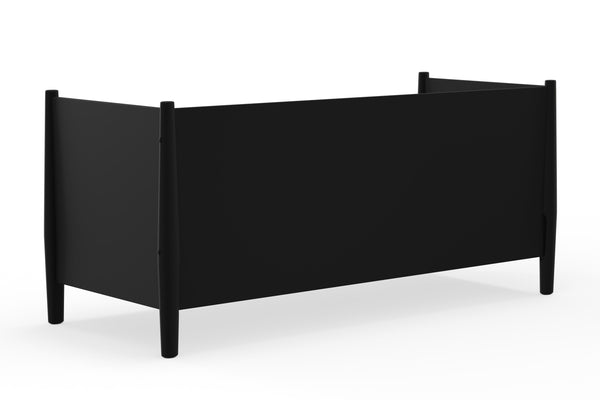 Alpine Furniture Flynn Mid Century Modern Twin Size Day Bed, Black 966BLK-09T Black Mahogany Solids & Veneer 44 x 82 x 35